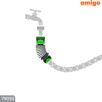 Коннектор Amigo Grande "79050", 1/2", пластик, черный, зеленый - 4