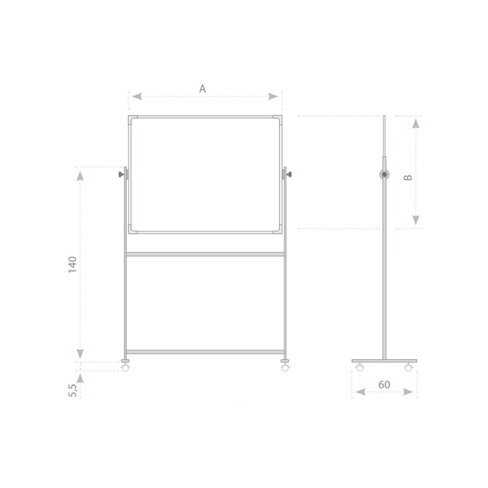 Магнитная доска оборачиваемая мобильная белая, 120x180 см - 6
