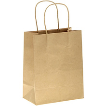 Пакет бумажный 240х140х280 Крафт 70, с кручеными ручками