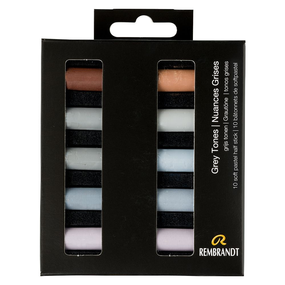 Набор мягкой пастели "Rembrandt Half Pastel", 10 цветов, серые тона