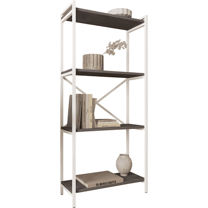 Стеллаж ALLERD RION, белый муар, 675х300х1500, металл бруклин