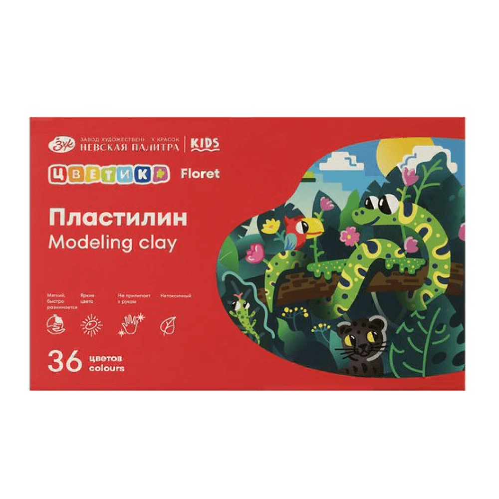 Пластилин "Цветик", 36 цветов