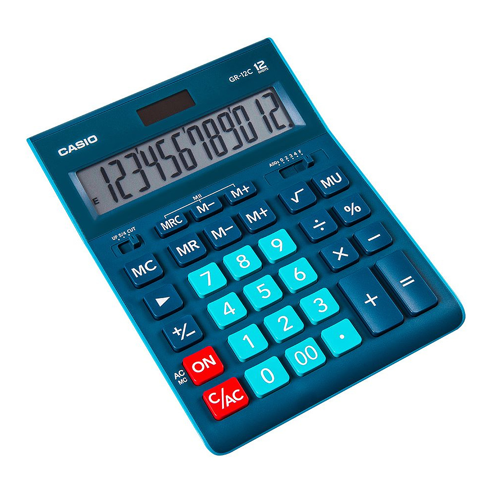 Калькулятор настольный Casio "GR-12", 12-разрядный, темно-зелёный