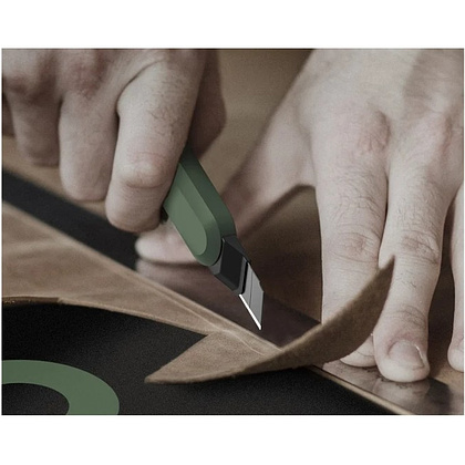 Нож строительный Deli HS EHT4009L, 9 мм, Soft Touch, зеленый - 3