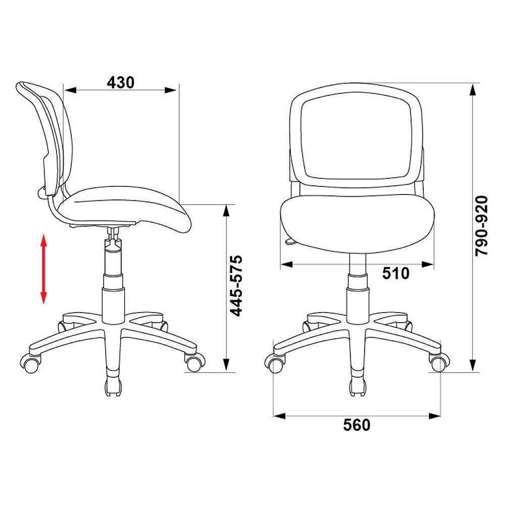 Кресло для детей Бюрократ "CH-296NX/Graffity", сетка, ткань, пластик, черный  - 6