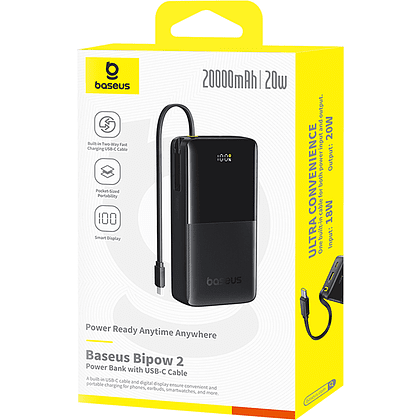 Внешний аккумулятор Baseus Bipow 2 Cluster Black, 20000mAh, 20W  - 4