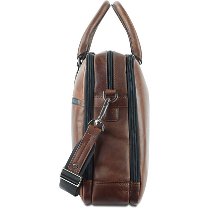 Портфель для документов "Don Valentino", кожа, коричневый - 3