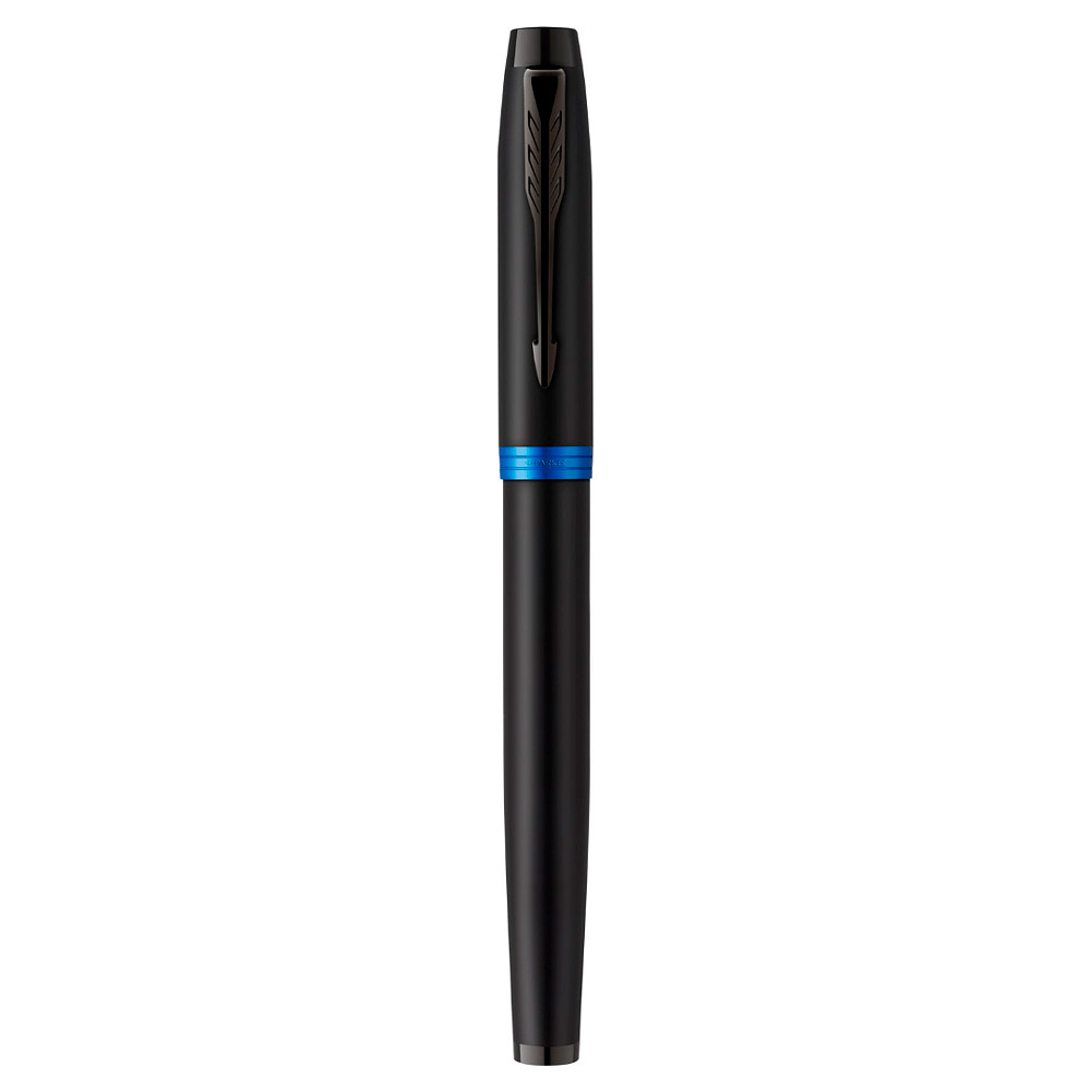 Ручка перьевая Parker "IM Vibrant Rings F315 Marine Blue PVD", F, черный, синий, патрон синий - 2
