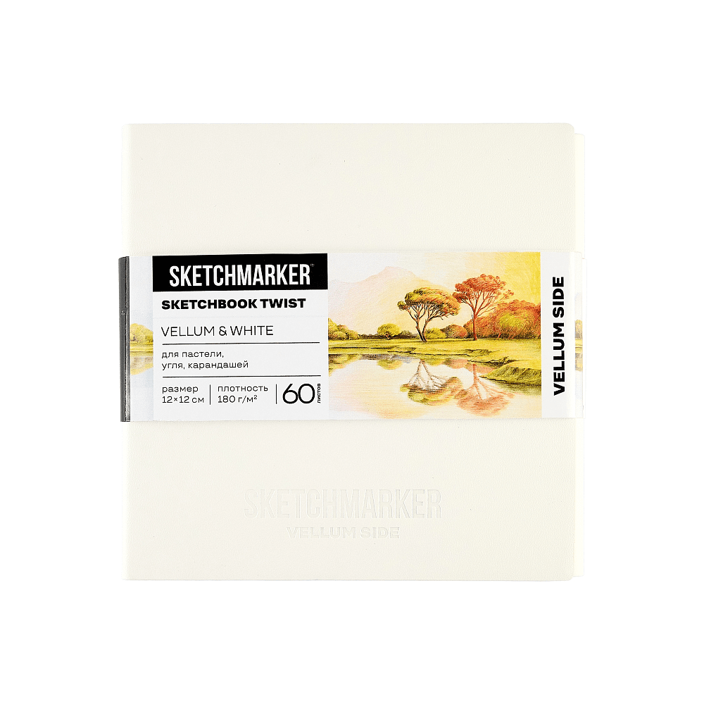 Скетчбук "Sketchmarker Sketch&Write", 12х12 см, 120 листов, бумага молочная, белая