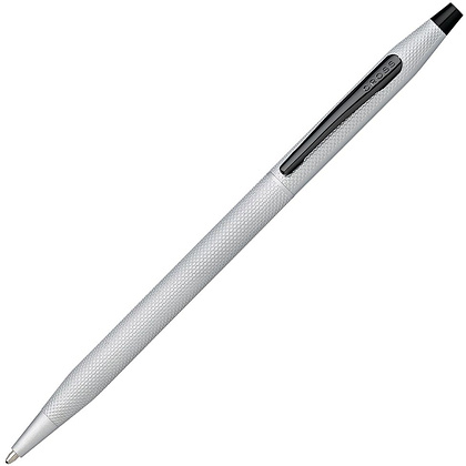 Ручка шариковая автоматическая "Cross Classic Century Brushed Chrome", 0.7 мм, серебристый, черный, стерж. черный