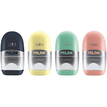 Точилка Milan "Capsule silv" с ластиком