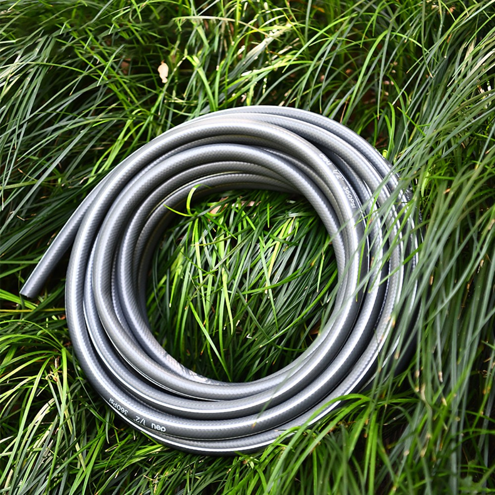 Шланг поливочный армированный четырёхслойный Deli GS EDL8072-15, 1/2", ПВХ, 15 м, серый - 4