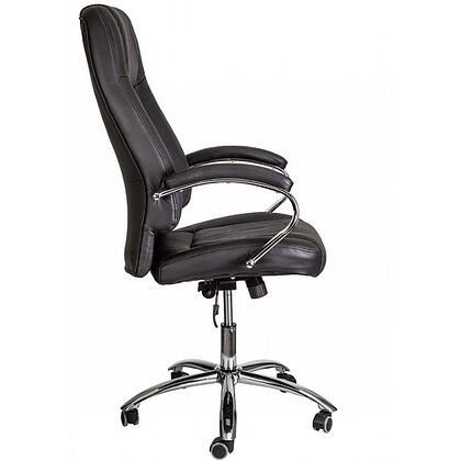Кресло для руководителя "KING A" поворотное, хром, натуральная кожа, черный - 3