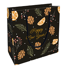 Пакет бумажный подарочный "Spruce. Шишки", 20х20х8 см