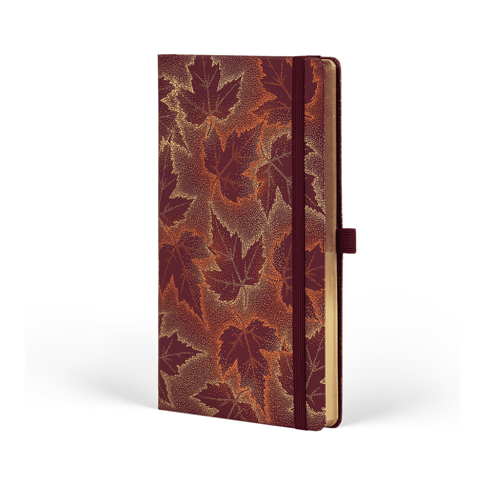 Блокнот "Foliage maple", А5, 96 листов, линейка, на резинке, красный