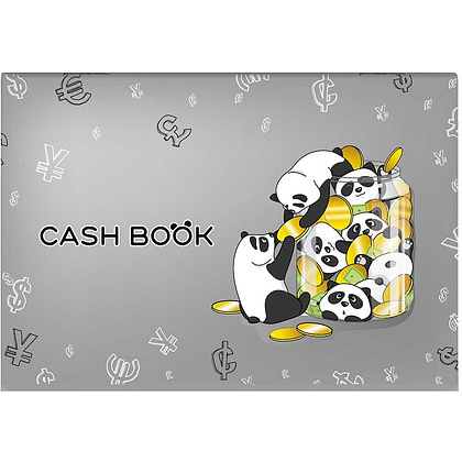 Книга записная "Панды", А6, 64 страницы, линейка, серый