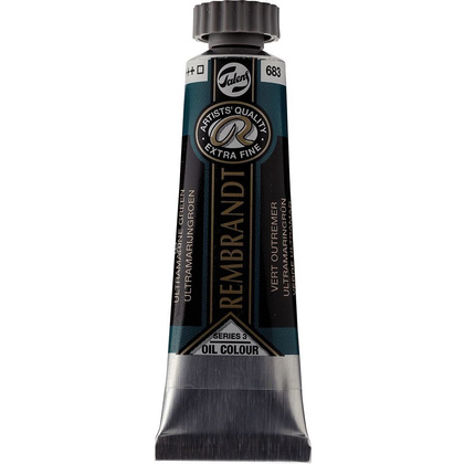 Краски масляные "Rembrandt", 683 ультрамарин зеленый, 15 мл, туба
