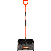 Лопата снеговая Amigo, 450x330, морозостойкий полипропилен, ребра жесткости, стальной черенок, D-образная рукоятка, черная