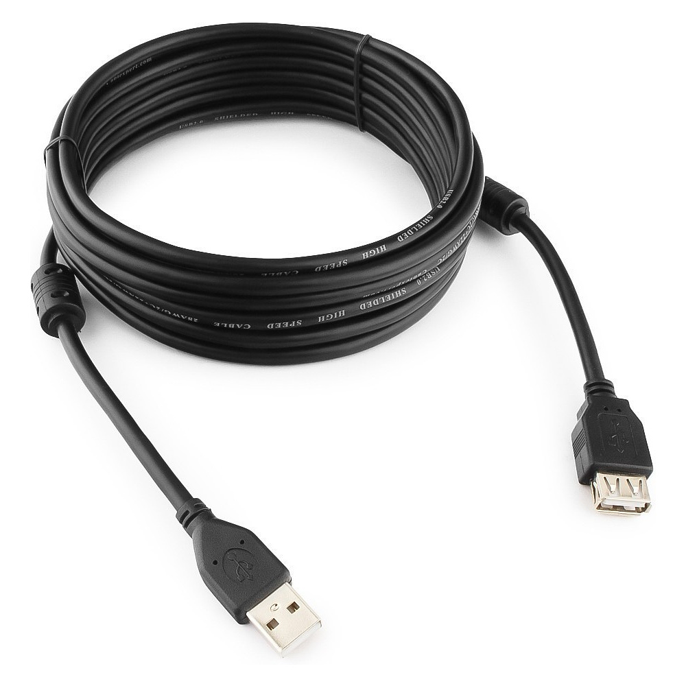 Кабель-удлинитель Cablexpert CCF2-USB2-AMAF-6 USB2.0 AM/AF, 1.8м, черный