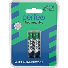 Аккумуляторные батарейки Perfeo AAA550mAh/2BL, 2 шт.