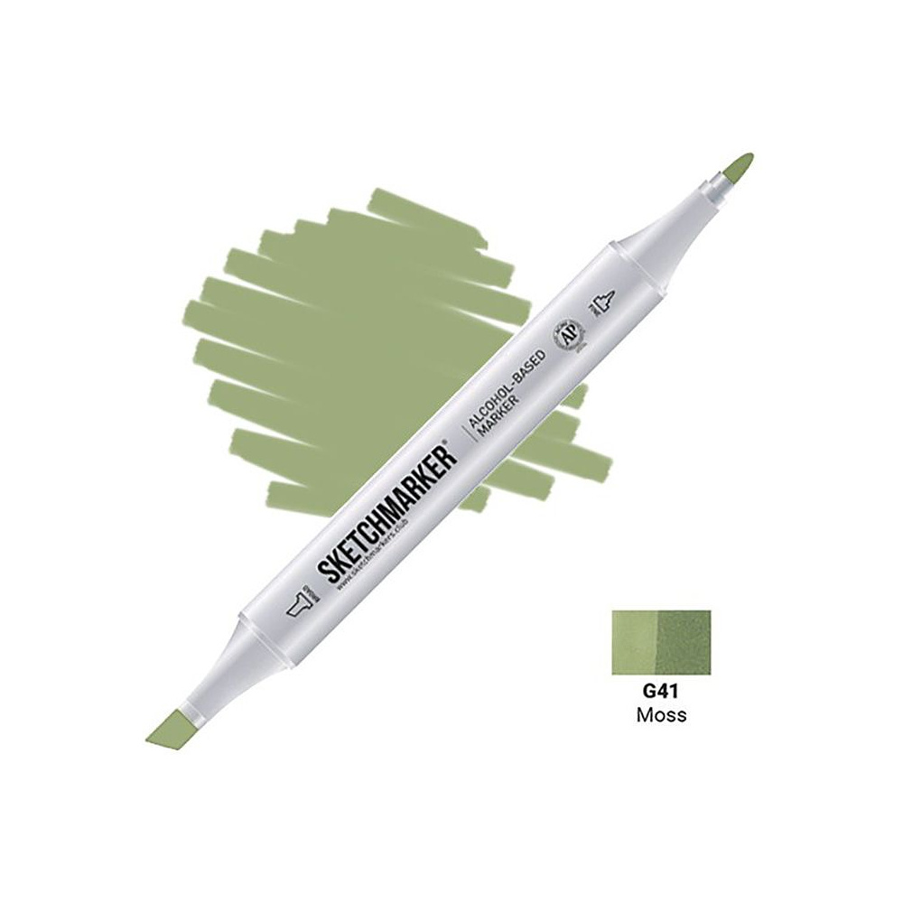 Маркер перманентный двусторонний "Sketchmarker", G41 мох