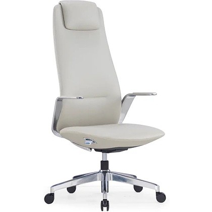 Кресло для руководителя SitZone CH-515A, кожа, алюминий, бежевый, -30%