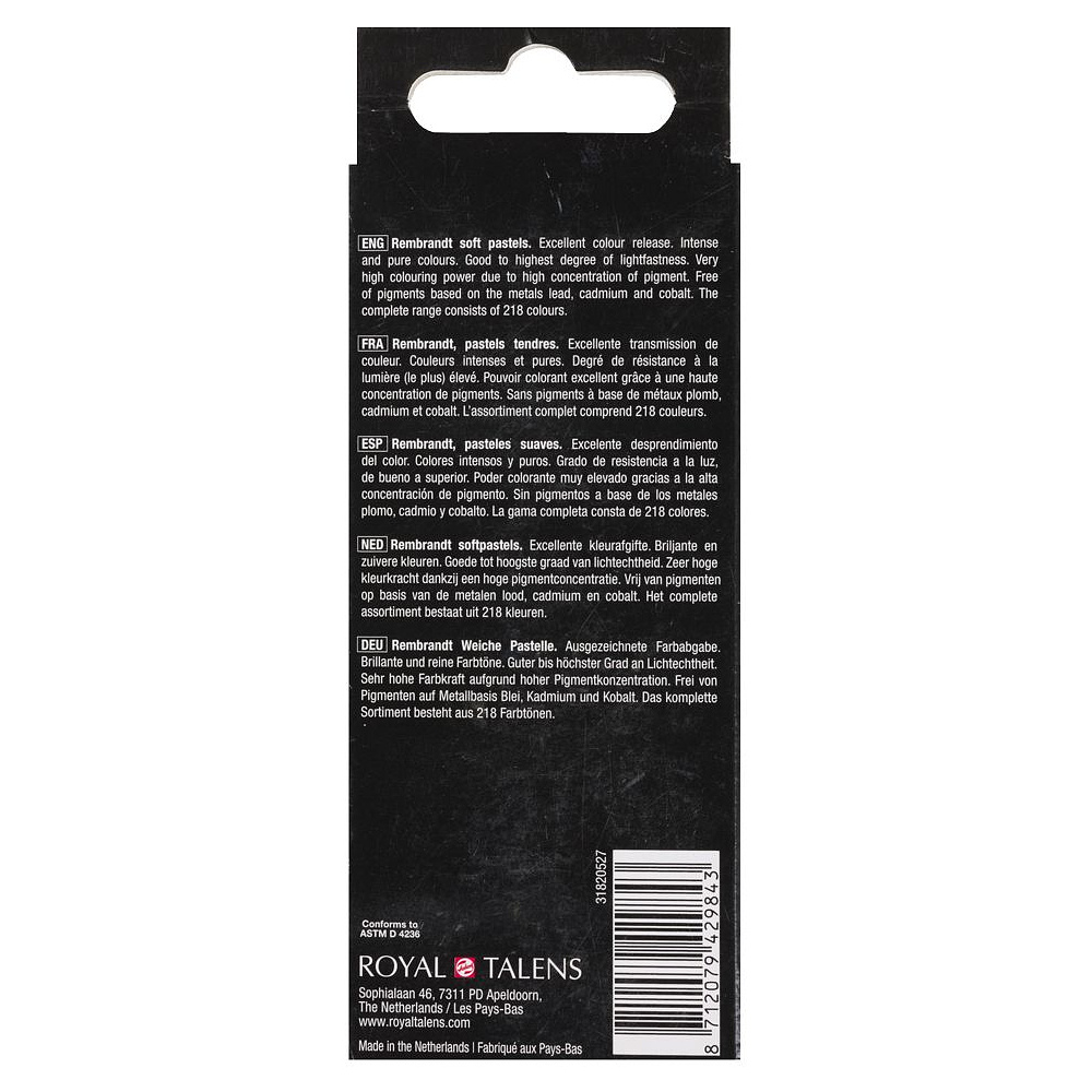Набор мягкой пастели "Rembrandt Half Pastel", 5 цветов, охры - 4