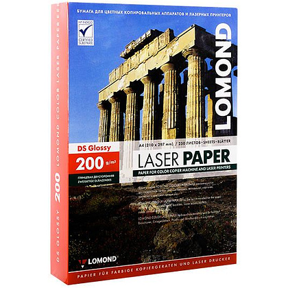 Фотобумага глянцевая для лазерной печати "Lomond", А4, 250 листов, 200 г/м2