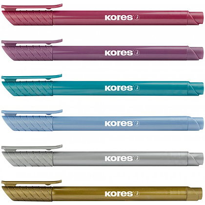 Маркер-кисть "Kores Metallic Style", 6 шт., металлик, ассорти - 3