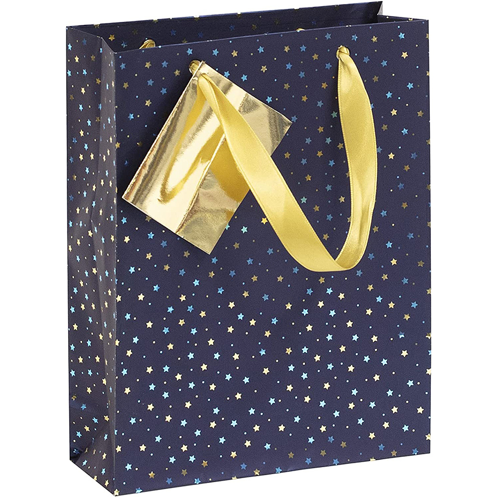 Пакет бумажный подарочный "Blue night Premium", 17x6x22 см, синий