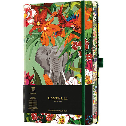 Блокнот Castelli Milano "Eden Elephant", A5, 96 листов, линейка, разноцветный