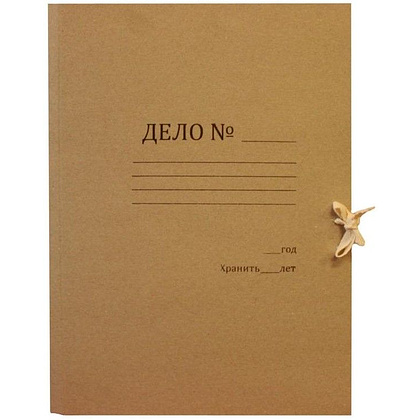 Папка для бумаг "Дело" с завязками, 70 мм, 2 завязки, крафт - 2