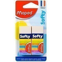 Ластик Maped "Softy", 2шт, белый, блистер, (029840)
