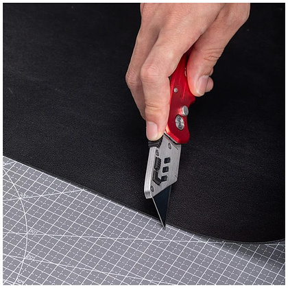 Нож строительный складной Deli RS EDL040, трапеция, 19T, красный - 14