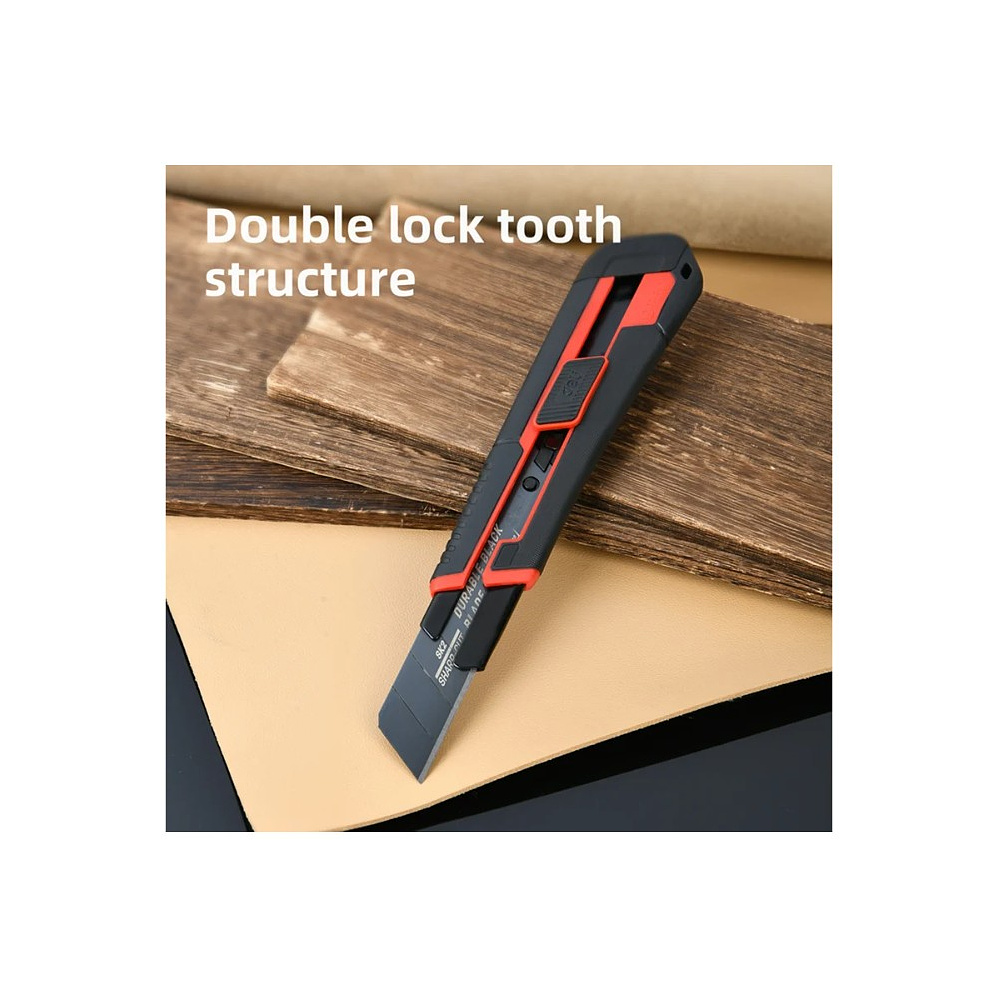 Нож строительный Deli RS EDL025G, 25 мм, универсальный, черный, красный - 5