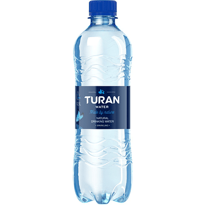 Вода минеральная питьевая "Тuran. Лёгкая", газированная 0.5 л, пластиковая бутылка