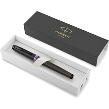 Ручка перьевая Parker "IM Vibrant Rings F315", M, черный, фиолетовый, патрон синий