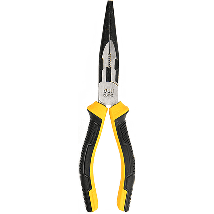 Длинногубцы Deli YS EDL0102, 200 мм, 2-х компонентные рукоятки
