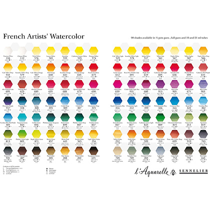 Набор красок акварельных "l’Aquarelle", 24 цвета, полукюветы, металлический пенал - 5