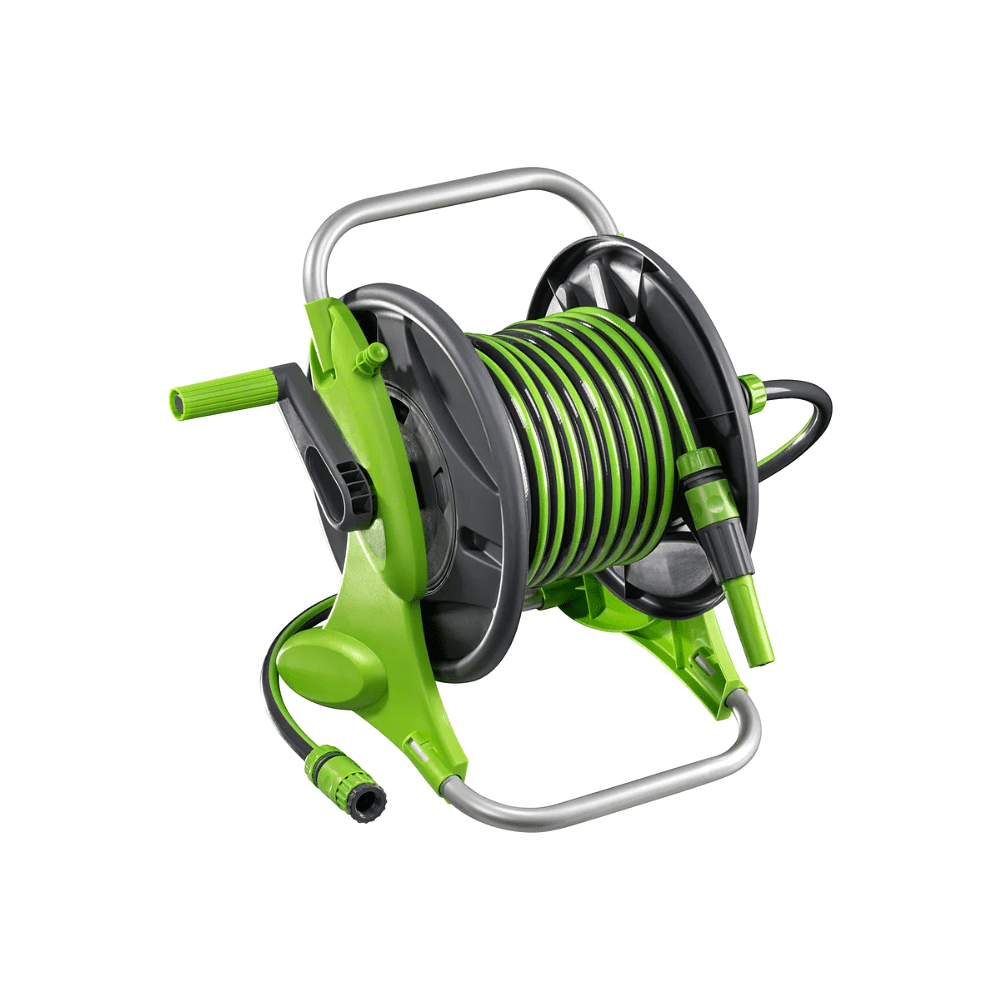 Шланг поливочный на катушке Amigo Grande 79605, 1/2", 15 м, с распылителем, черный, зеленый - 2