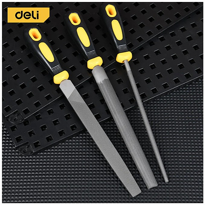 Набор напильников Deli YS EDL352083, 3 шт, 200 мм, черный, желтый - 2