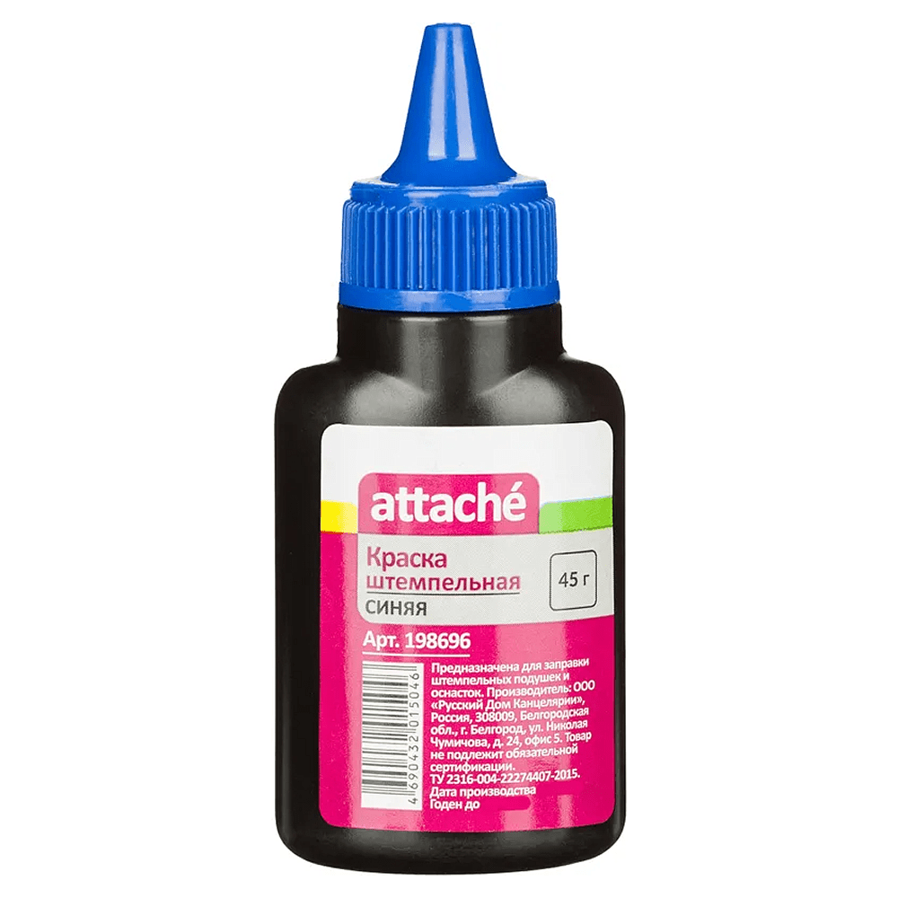 Краска штемпельная "Attache", 45 г, синий