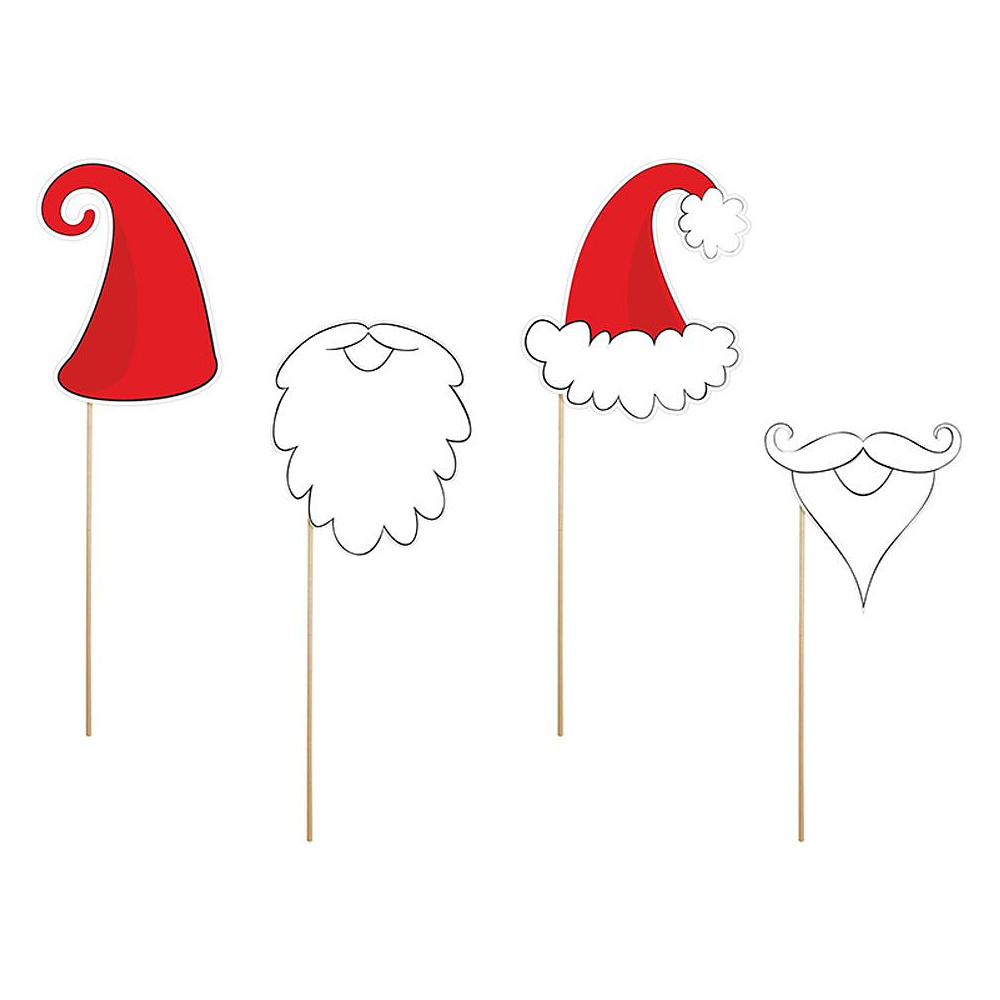 Набор для фотосессии "Санта Клаус и Гномы", 4 шт, белый, красный