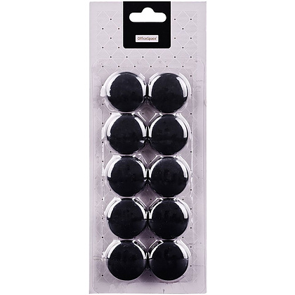Кнопки магнитные "OfficeSpace", 30 мм, 10 шт., черный