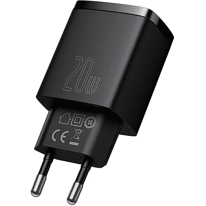 Сетевое зарядное устройство Baseus "CCXJ-B01", Compact Quick Charger USB+Type-C 20W, черный - 2