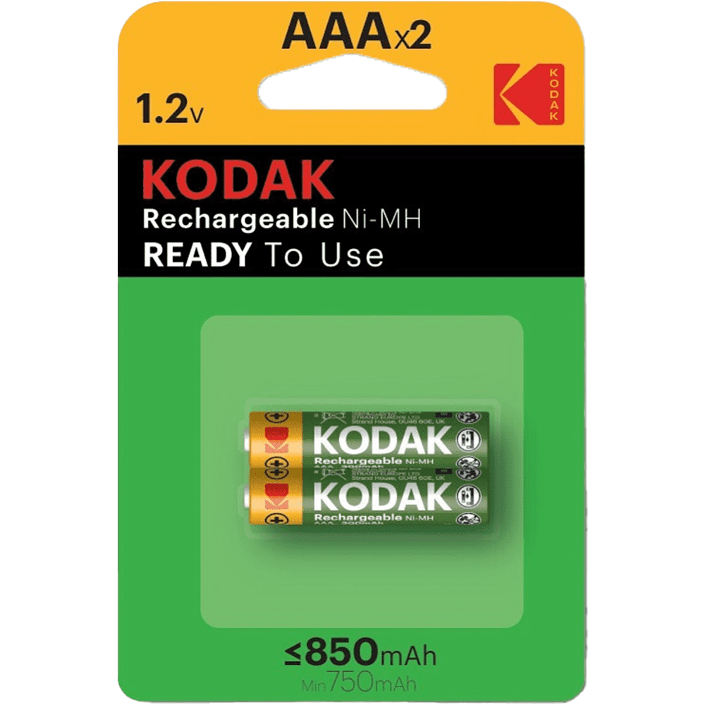 Аккумуляторные батареи Kodak Ni-Mh, 850мА/ч, 1.2 V, 2 штуки