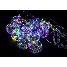 Гирлянда LED "Бахрома. Шарики", 3x0.7 м, разноцветный