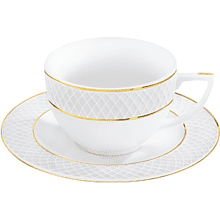 Чашка с блюдцем "WL-880102400 Diamond", 90 мл, фарфор, белый