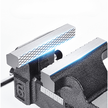 Тиски стальные Deli YS EDL2906Z, поворотные, с наковальней, 6"-150 мм - 5