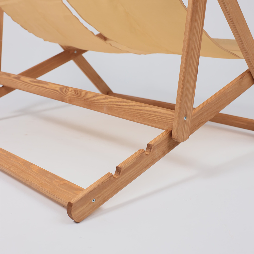 Кресло-шезлонг двойной DYATEL, ткань, бежевый, массив сосны  - 9